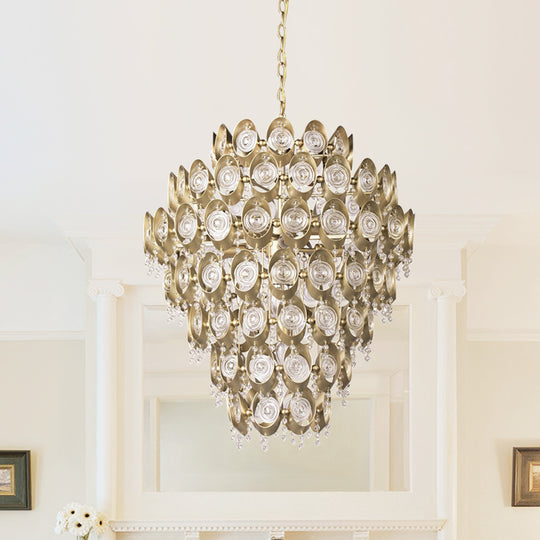 12-Light Luxury Antiqued Crystal Chandelier