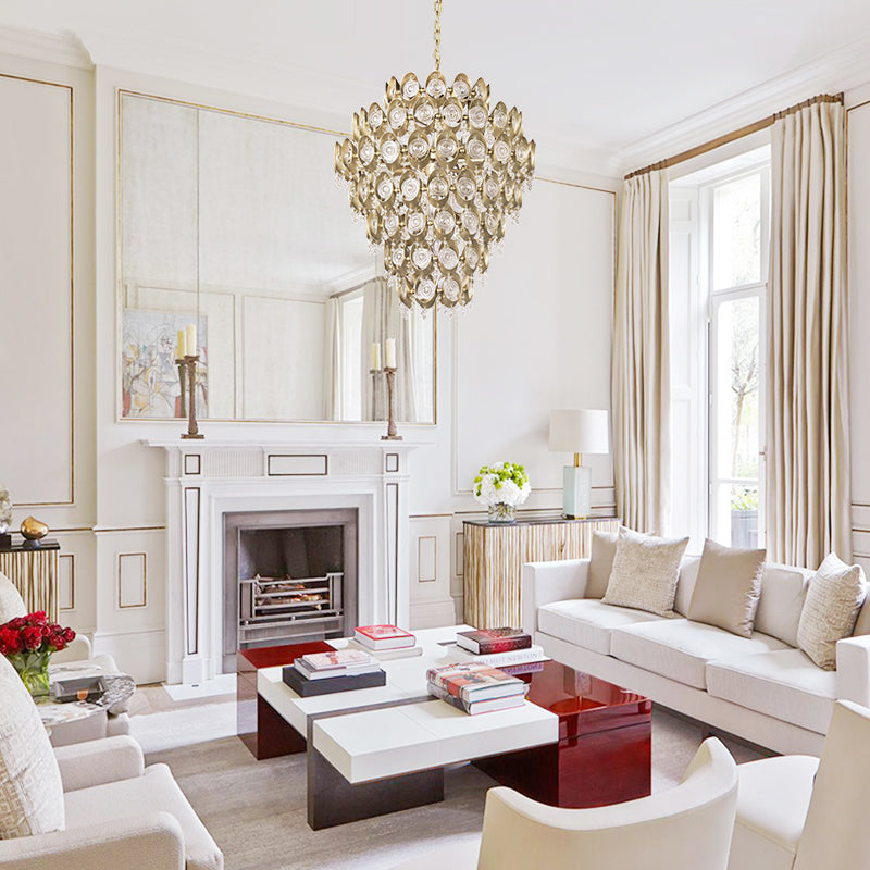 12-Light Luxury Antiqued Crystal Chandelier