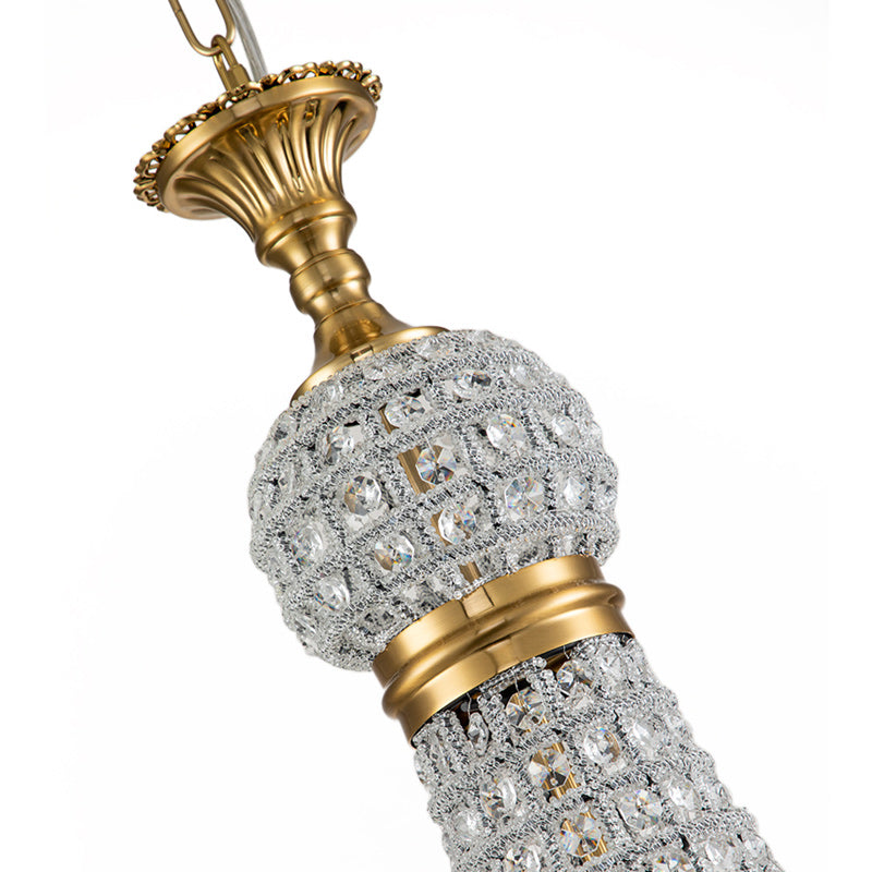 6-Light Faceted Crystal Empire Chandelier