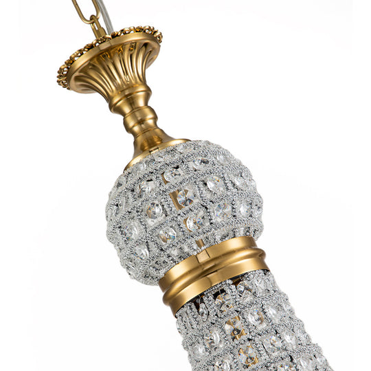 6-Light Faceted Crystal Empire Chandelier