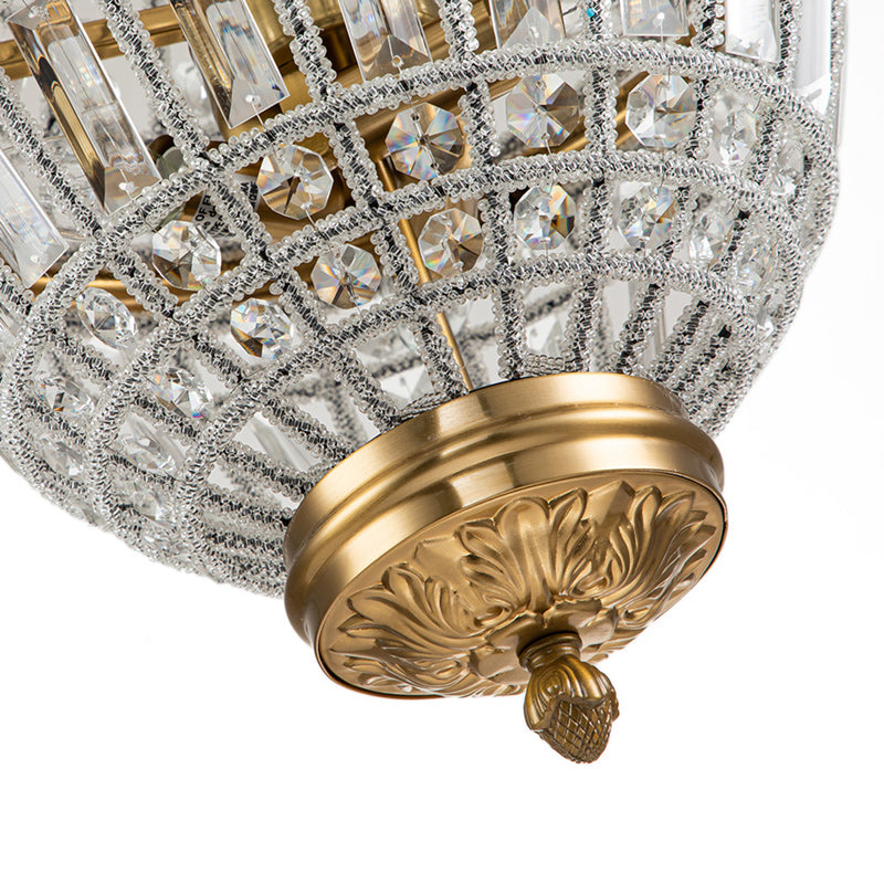 6-Light Faceted Crystal Empire Chandelier