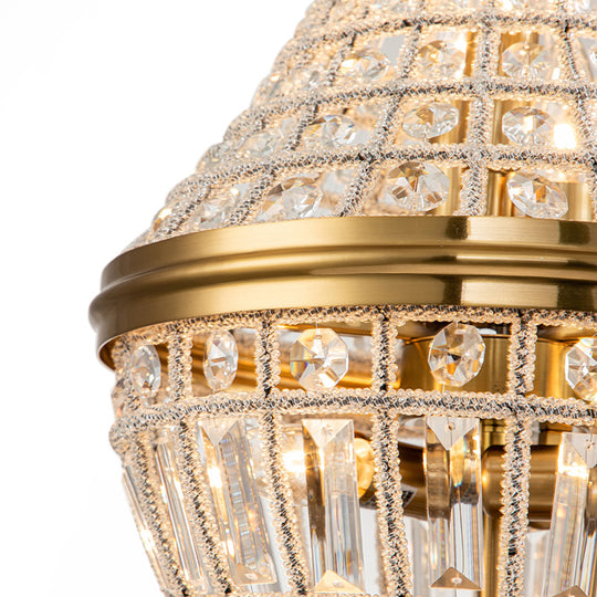6-Light Faceted Crystal Empire Chandelier
