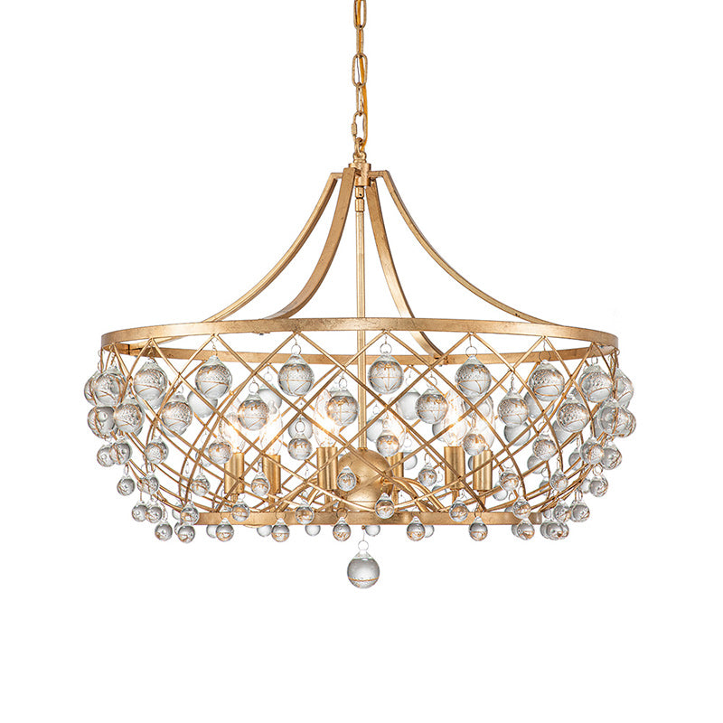 6-Light Luxe Glass Crystal Chandelier