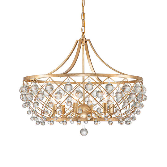 6-Light Luxe Glass Crystal Chandelier