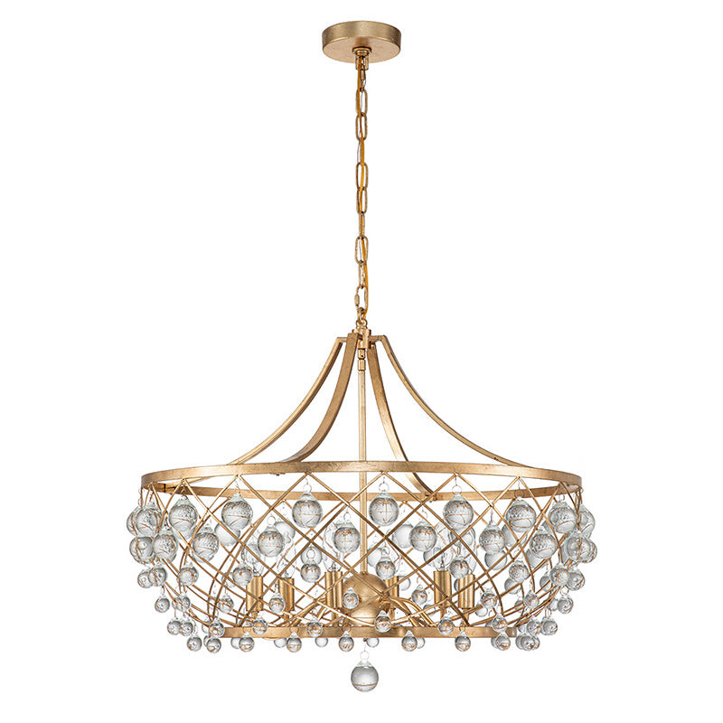 6-Light Luxe Glass Crystal Chandelier