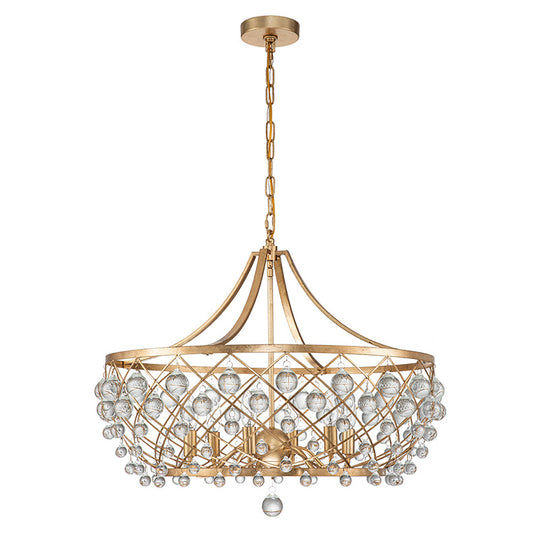 6-Light Luxe Glass Crystal Chandelier