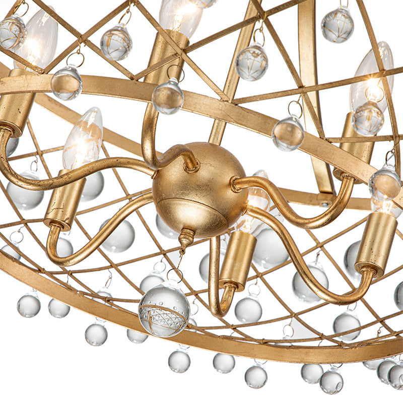 6-Light Luxe Glass Crystal Chandelier