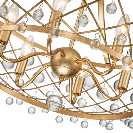 6-Light Luxe Glass Crystal Chandelier