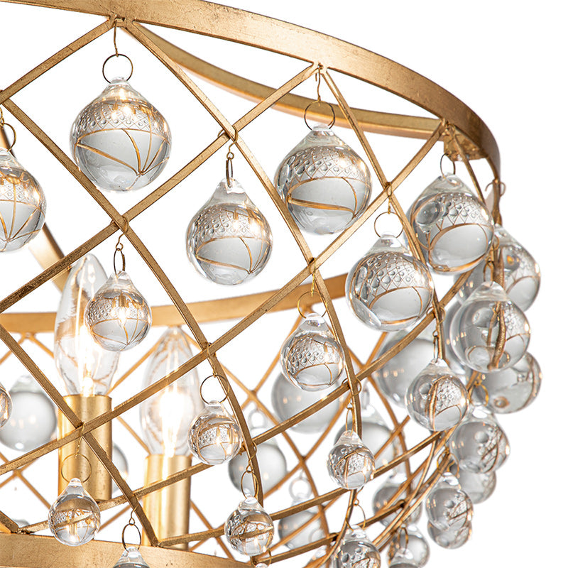 6-Light Luxe Glass Crystal Chandelier