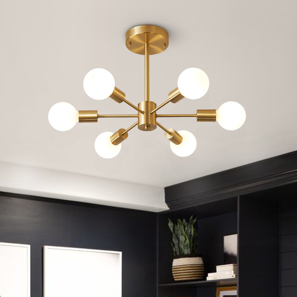 6-Light Sputnik Semi Flush Mount
