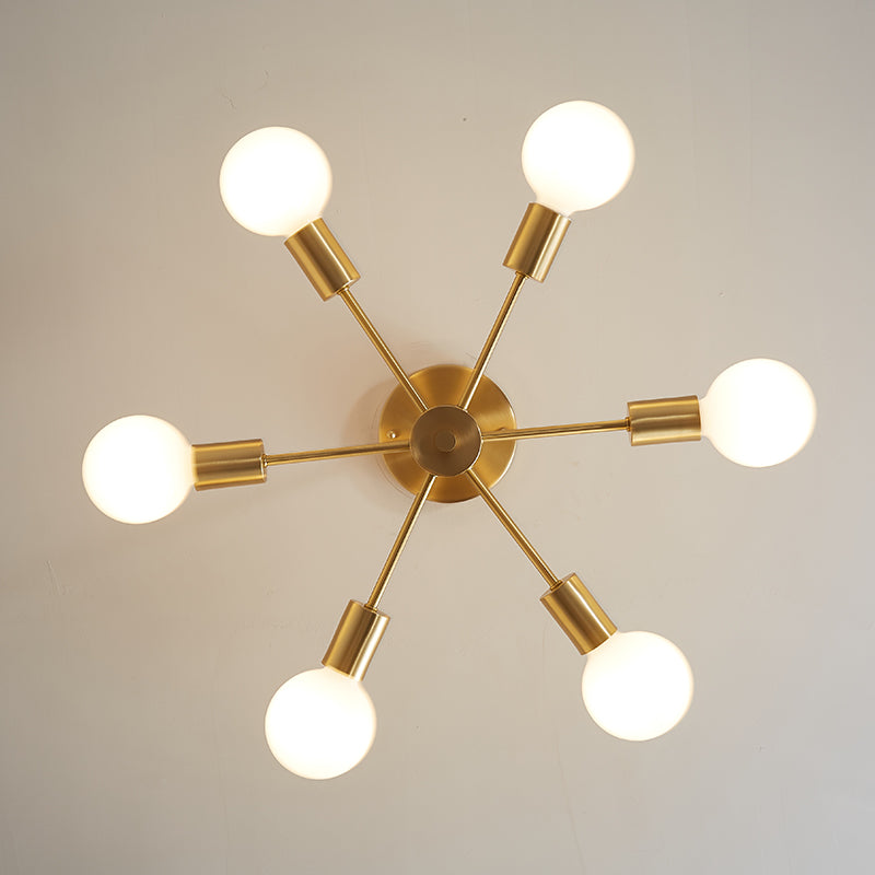 6-Light Sputnik Semi Flush Mount