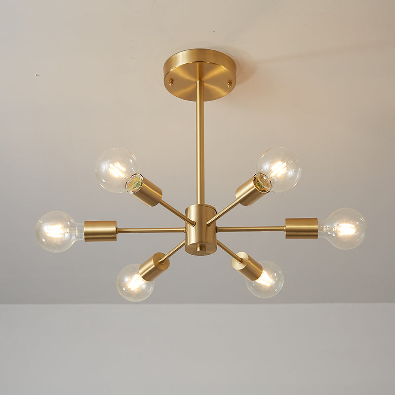 6-Light Sputnik Semi Flush Mount