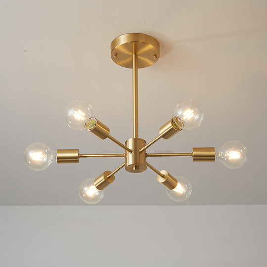 6-Light Sputnik Semi Flush Mount