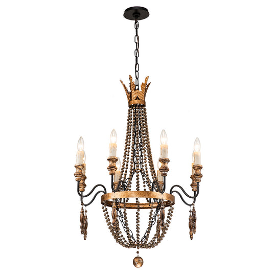 8-Light Candle Style Empire Beaded Chandelier