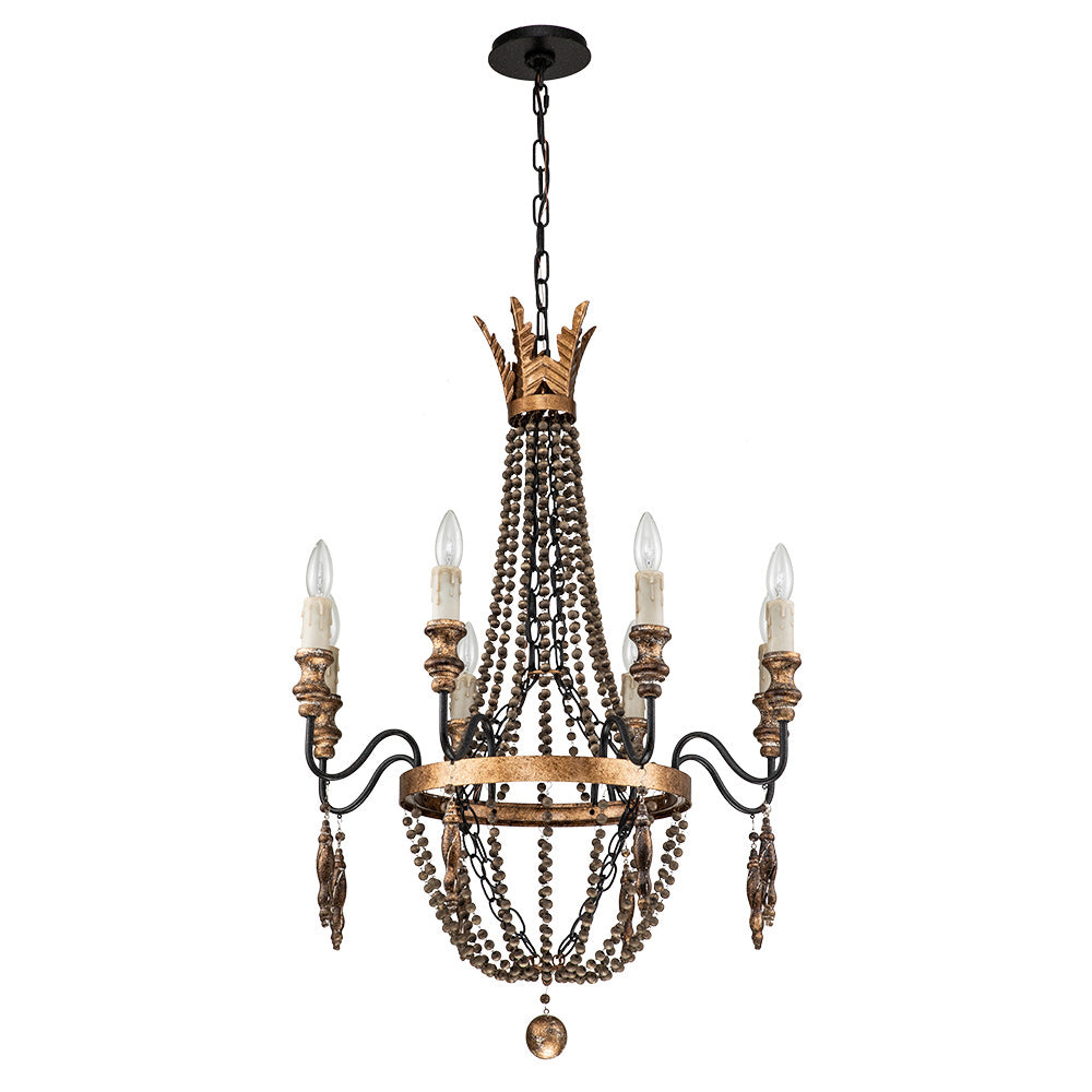 8-Light Candle Style Empire Beaded Chandelier