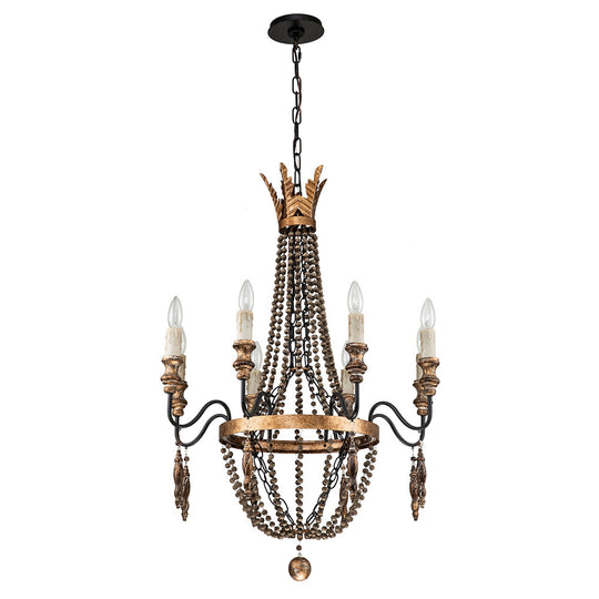 8-Light Candle Style Empire Beaded Chandelier