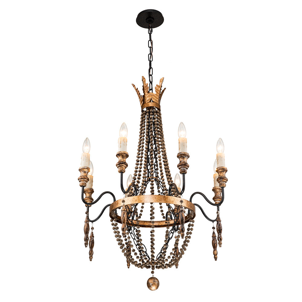 8-Light Candle Style Empire Beaded Chandelier