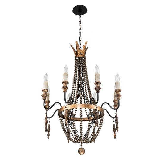 8-Light Candle Style Empire Beaded Chandelier