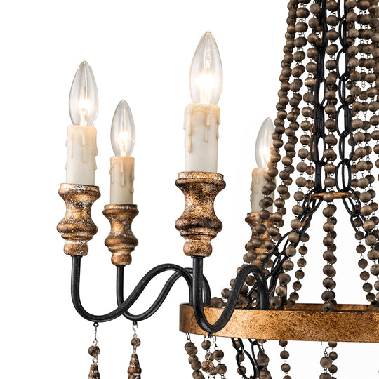 8-Light Candle Style Empire Beaded Chandelier