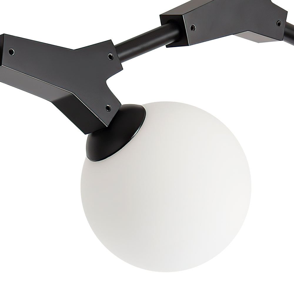 8-Light Glass Globe Linear Chandelier