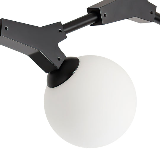 8-Light Glass Globe Linear Chandelier