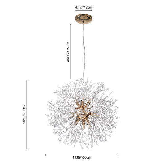 9-Light Firework Crystal Modern Unique Sputnik Light