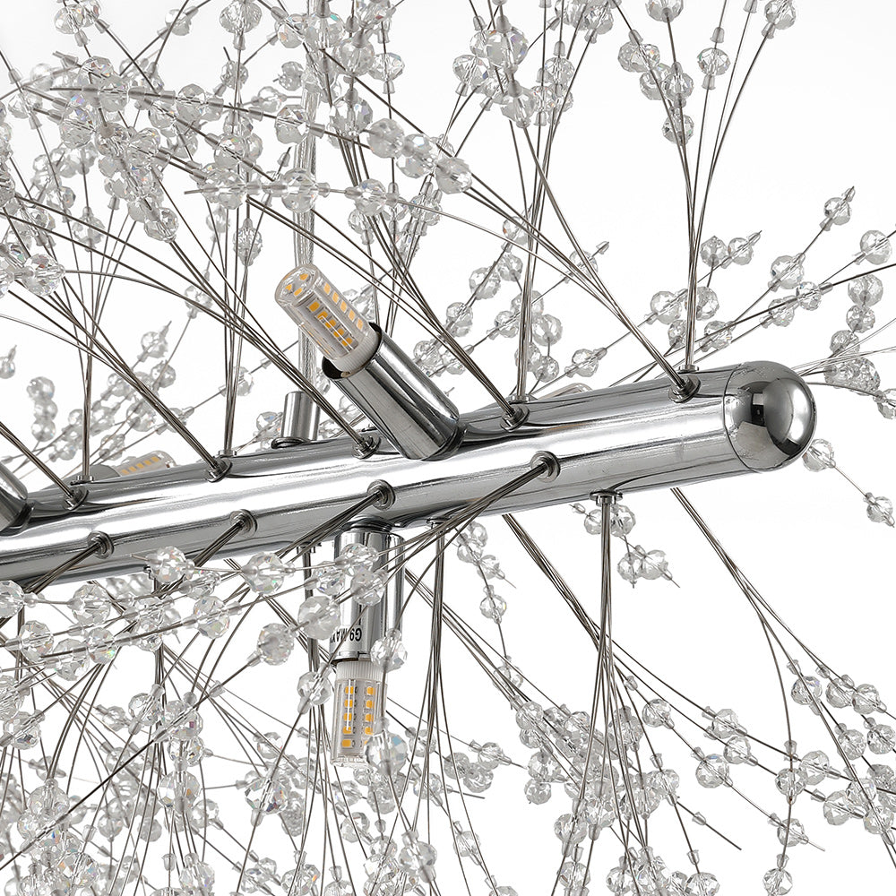 9-Light Linear Modern Crystal Chandelier