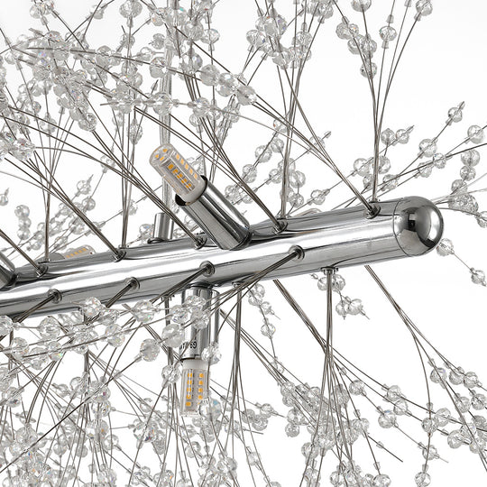9-Light Linear Modern Crystal Chandelier
