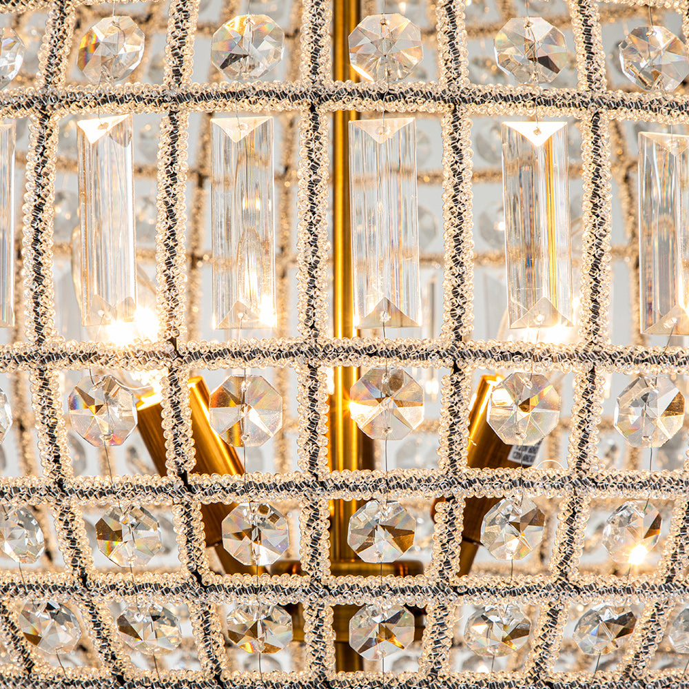 Antiqued Globe Crystal Chandelier
