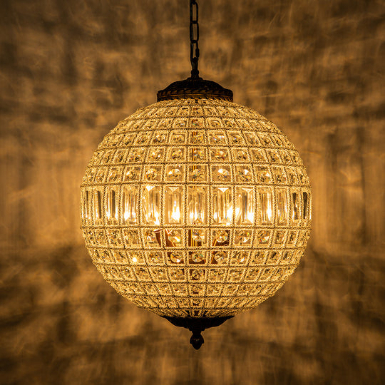 Antiqued Globe Crystal Chandelier