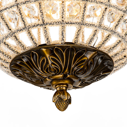 Antiqued Globe Crystal Chandelier