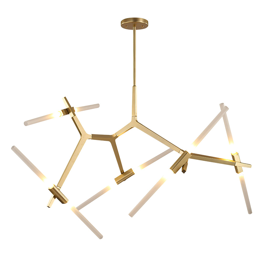 Contemporary Asymmetric Design 10 Lights Branch Chandelier