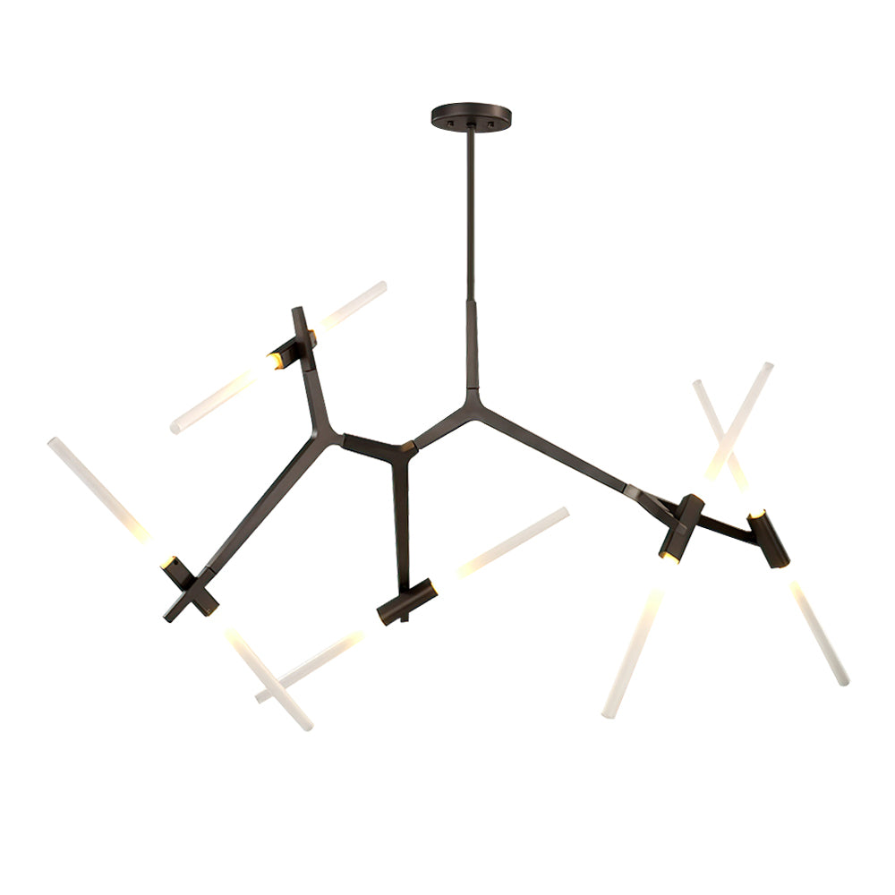 Contemporary Asymmetric Design 10 Lights Branch Chandelier
