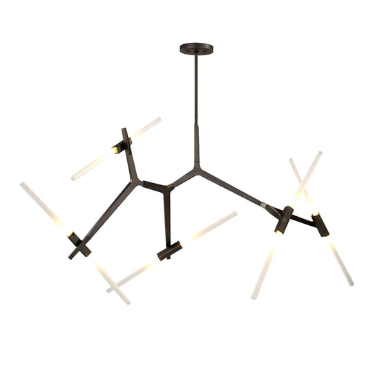 Contemporary Asymmetric Design 10 Lights Branch Chandelier