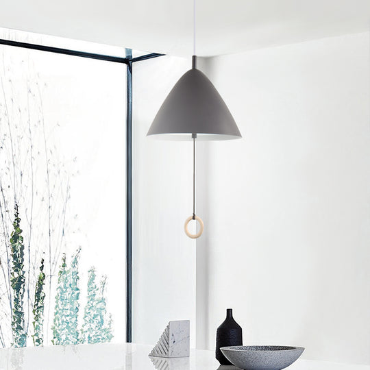 Contemporary Minimalist Bell Light Single Cone Pendant