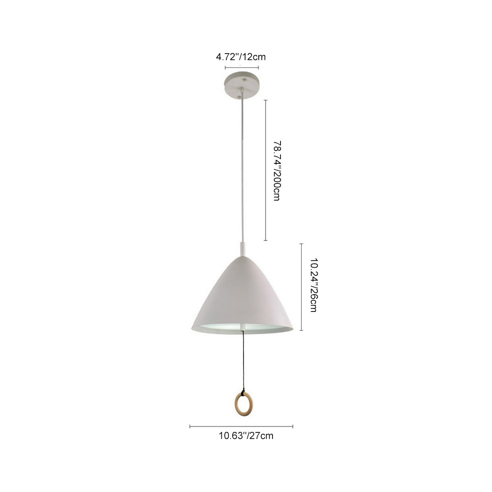 Contemporary Minimalist Bell Light Single Cone Pendant