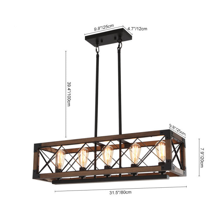 Farmhouse Wood Cage Chandelier