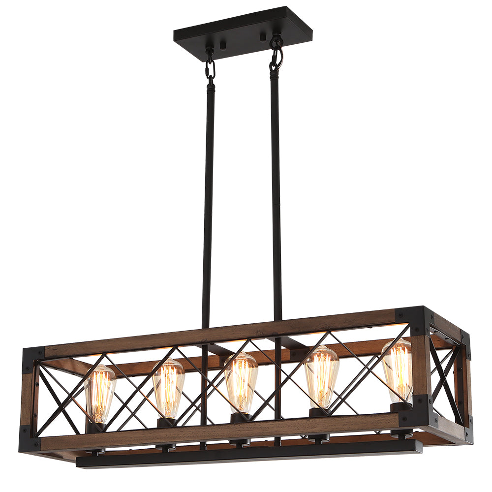 Farmhouse Wood Cage Chandelier