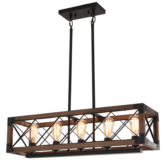 Farmhouse Wood Cage Chandelier