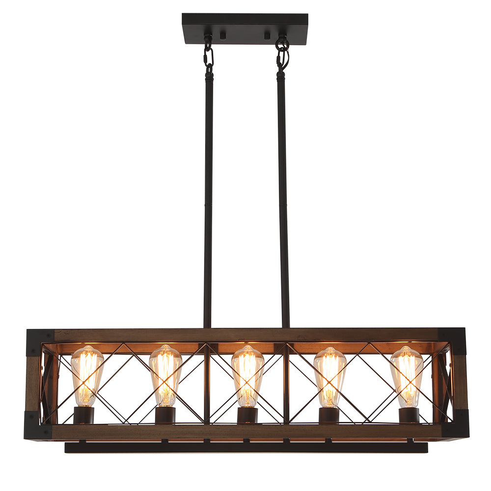 Farmhouse Wood Cage Chandelier