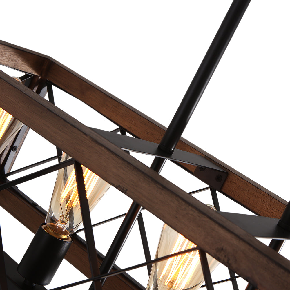 Farmhouse Wood Cage Chandelier