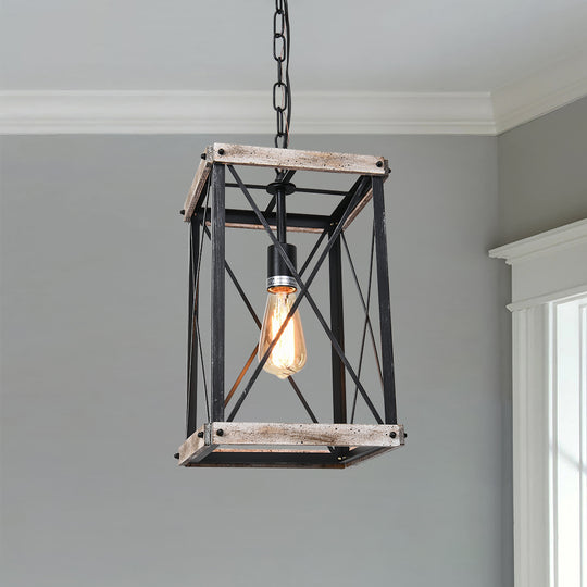Geometric Wooden Pendant Light