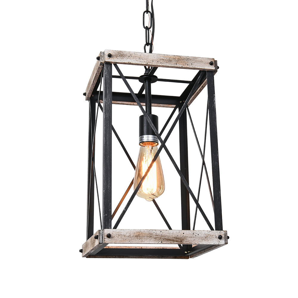 Geometric Wooden Pendant Light
