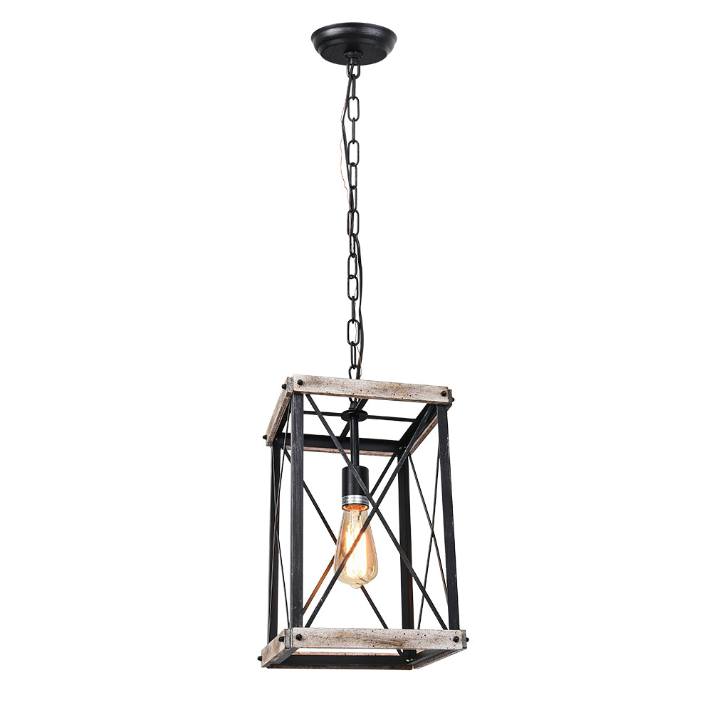 Geometric Wooden Pendant Light