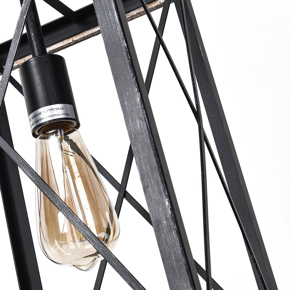 Geometric Wooden Pendant Light
