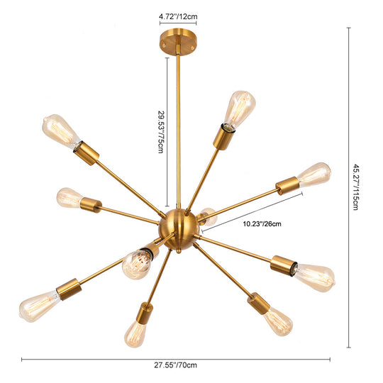 Mid-Century 10-Light Sputnik Chandelier