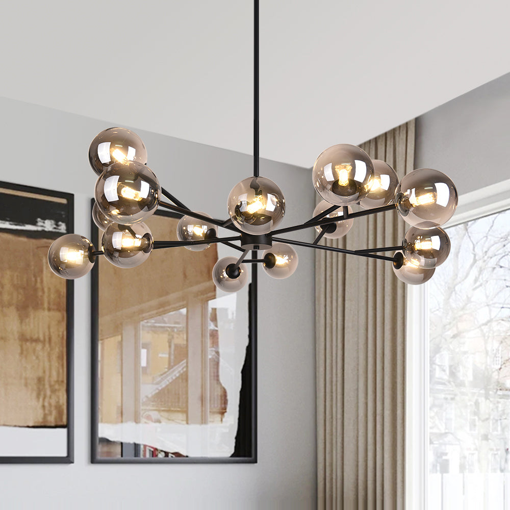 Mid-Century 15-Light Glass Bubble Chandelier