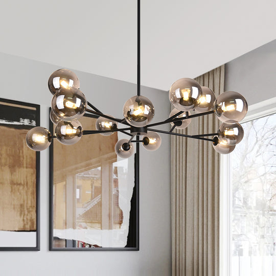 Mid-Century 15-Light Glass Bubble Chandelier