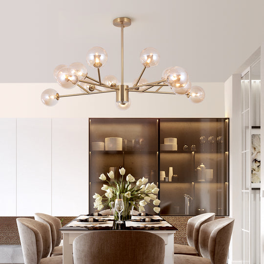 Mid-Century 15-Light Glass Bubble Chandelier