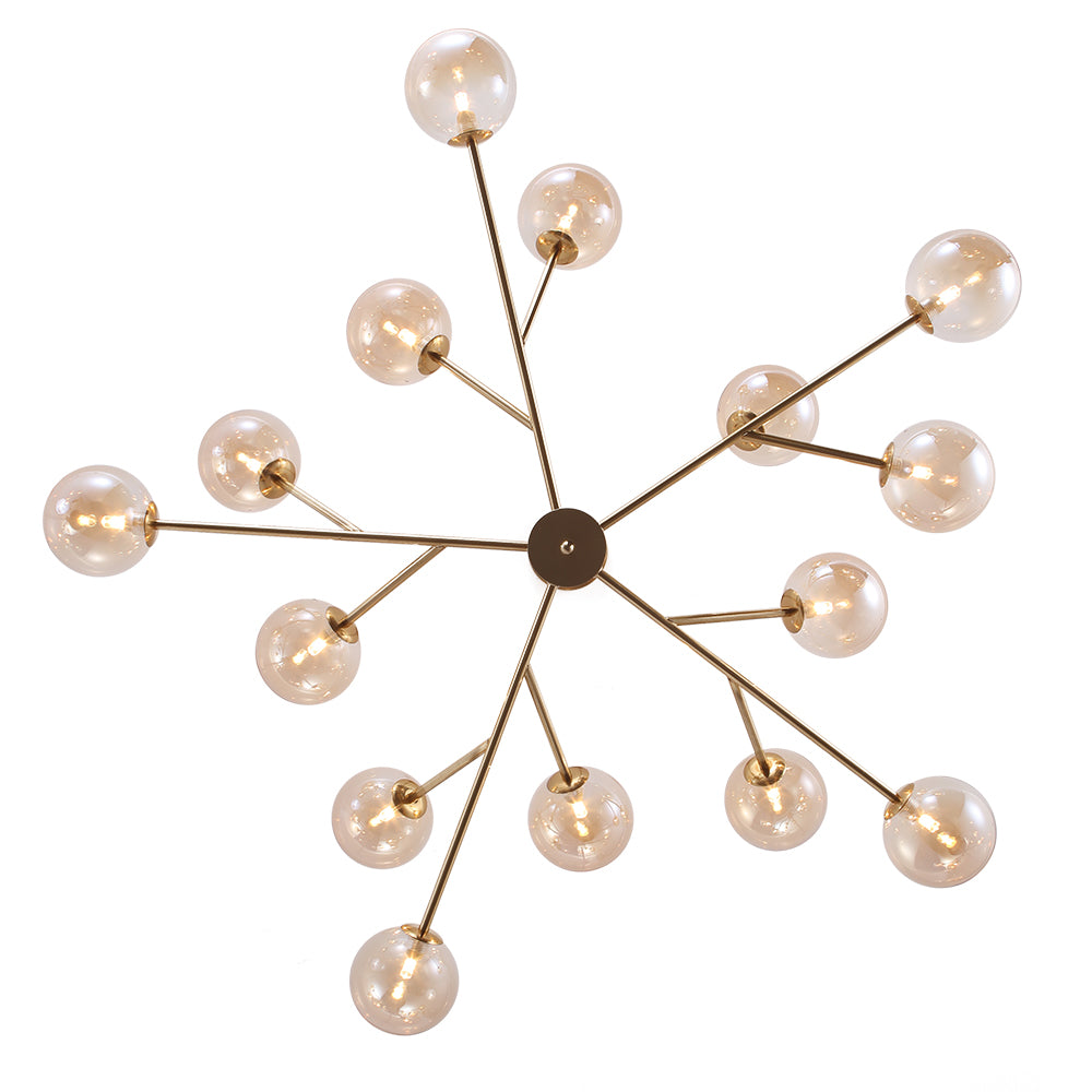 Mid-Century 15-Light Glass Bubble Chandelier